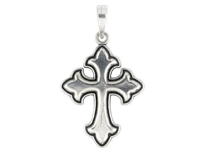 Sterling Silver Fleur De Lis Cross Pendant Solid 24 mm 43 mm Themed Pendants /& Charms Jewelry