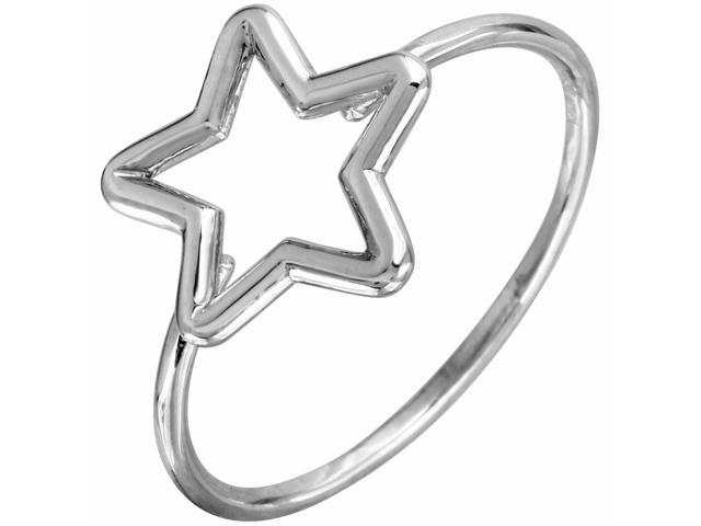 Size 7 14k Italian Yellow Gold Star Ring