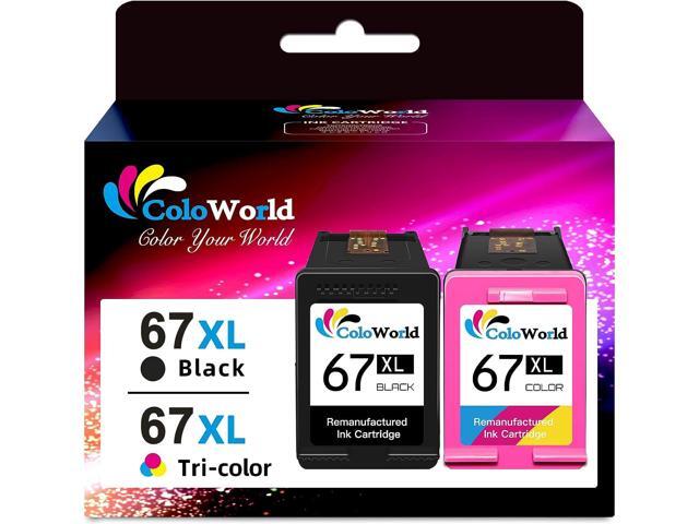 High Yield 67XL Printer Ink Cartridges 2 Pack for Envy 6055e 6455e