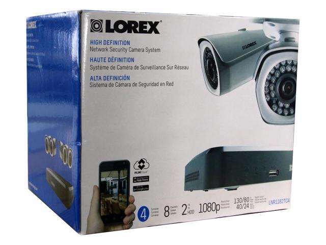 Lorex LNR1182TC4 8Ch 2TB Cloud Connect with 4 x 1080p HD Cameras (Black)