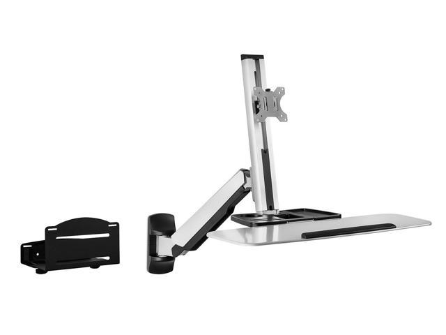 Mount-It! Standing Computer Work Station with Articulating Monitor Mount, Keyboard Tray Arm and CPU Holder