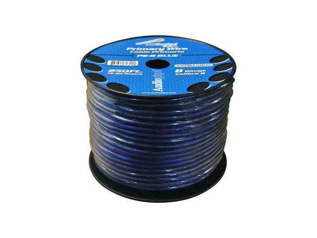 New Audiopipe Ps8bl Blue 8 Ga 250' Spool Suber Flexible Oxygen Free Cable