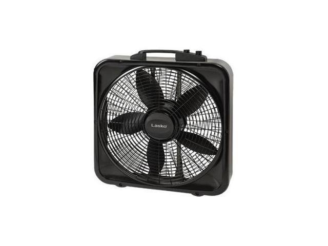 Lasko 20 Weather-Shield Select Box Fan with Thermostat - 20 Diameter - 3  Speed - Carrying Handle, Thermostat, Anti-slip Feet - 22.5 Height x 4.5  Width - Black - Newegg.com
