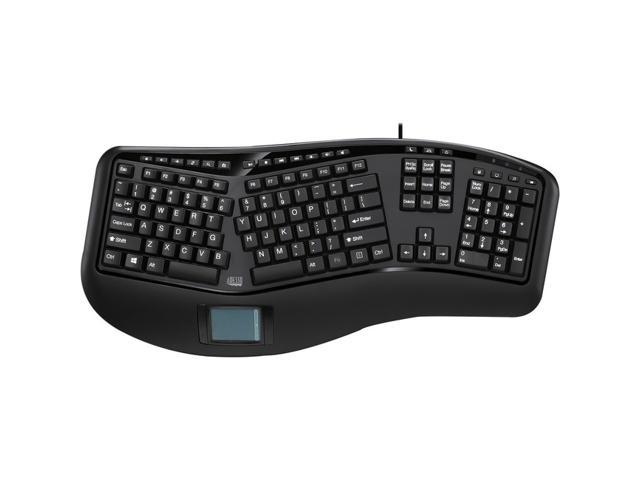 Adesso Tru-Form Ergonomic Usb Touchpad Keyboard, With Split Key Zones ...