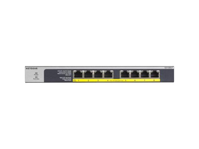 NETGEAR 8-Port PoE/PoE+ Gigabit Ethernet Unmanaged Switch 60W PoE Budget (GS108LP)