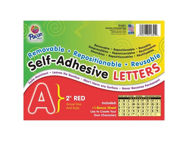 Pacon Colored Self-Adhesive Removable Letters - 159 Character - x 2 ...