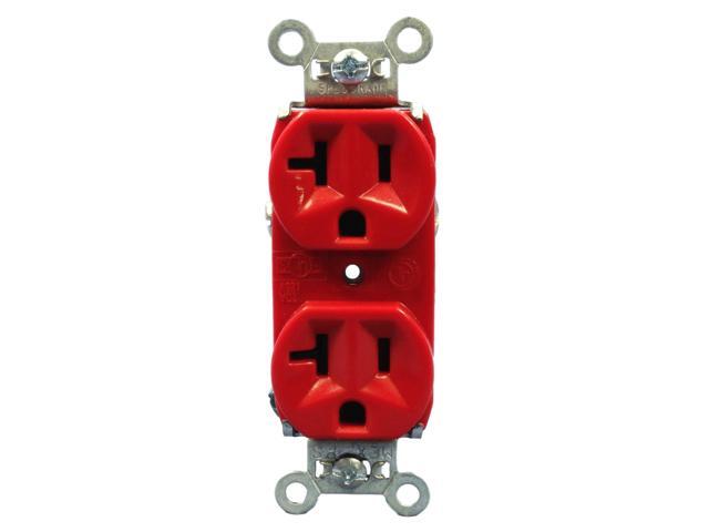 5-20R P /& S 5362-RED Hard Use Spec Grade Deplex Receptacle 20A 125V Red