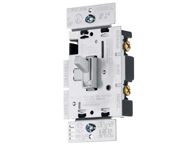Hubbell Ray600pw White 600w 120v Single Pole Toggle Switch With Dimmer