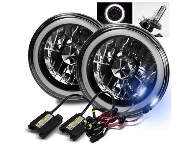 7 Inch Round H6014//H6017//H6024 Black Diamond White LED Ring Projector Headlights
