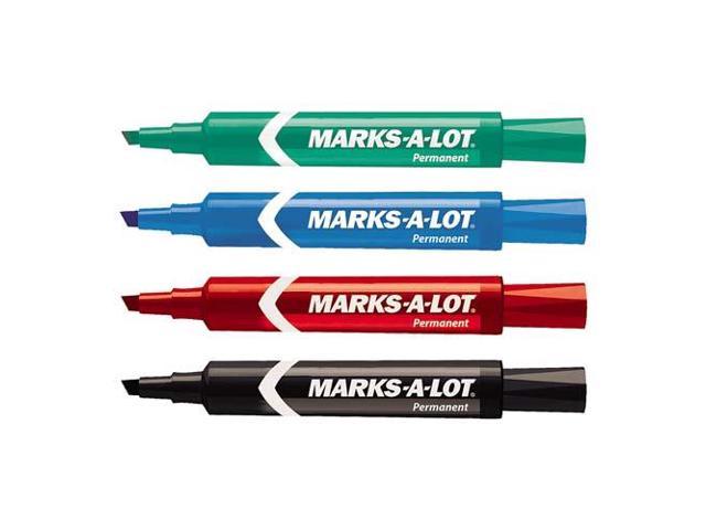  Marks A Lot Jumbo Black Washable Marker, Chisel Tip, 1 per  Pack, 4 Packs, 4 Markers Total (24158) : Office Products