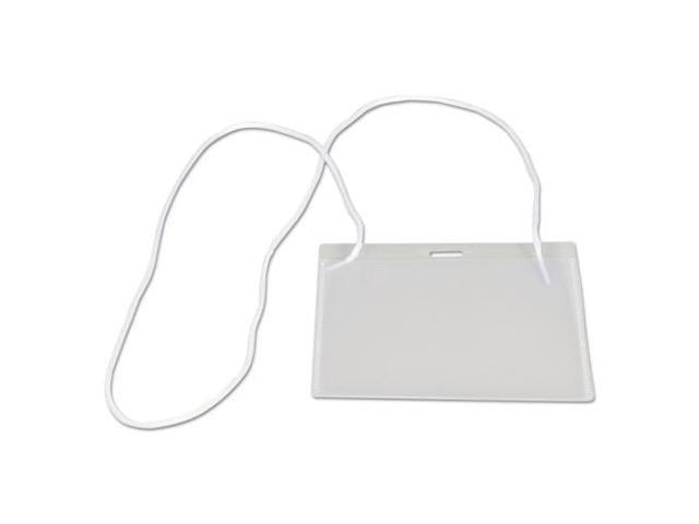 Universal 56005 Clear Badge Holders W/Neck Lanyards, 3 X 4, White ...