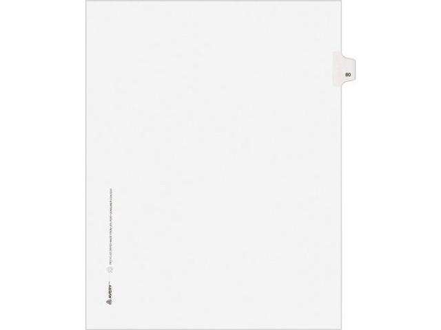 Avery-Style Legal Exhibit Side Tab Divider Title: 80 Letter White 25/Pack 01080