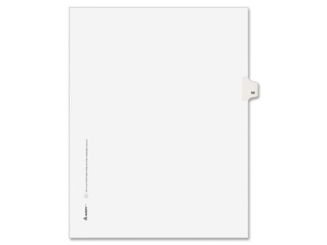 Letter Title: 59 Avery 01059 Avery-Style Legal Exhibit Side Tab Divider White 25/Pack 