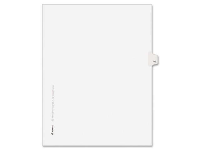Avery-Style Legal Exhibit Side Tab Divider Title: 60 Letter White 25/Pack 01060