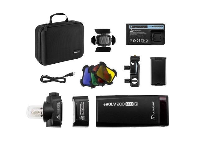 Flashpoint eVOLV 200 Pro TTL Pocket Flash Round Head Accessories Kit for Nikon Godox AD200 Pro 