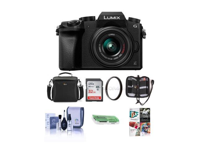 Panasonic Lumix DMC-G7 Mirrorless Camera with 14-42mm Lens Black w/Free Acc Bund