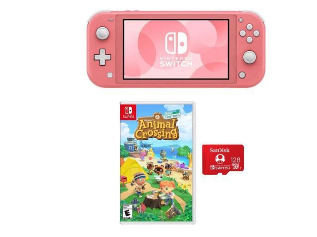 Nintendo Switch Lite, Coral With Animal Crossing New Horizons /128GB SDXC Card
