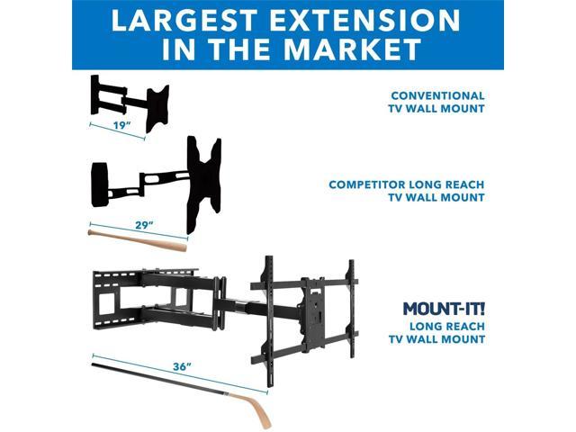 Mount It Long Extension Tv Fits Screen Sizes 50 To 90 Tvs 36 Inch Arm Newegg Com - Dual Arm Tv Wall Mount With Extra Long Extension Mi 392