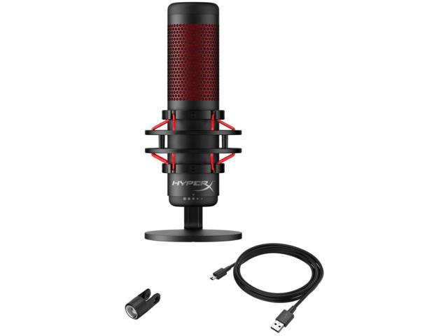 HyperX QuadCast USB Multi-Pattern Condenser Microphone, Black/Red ...