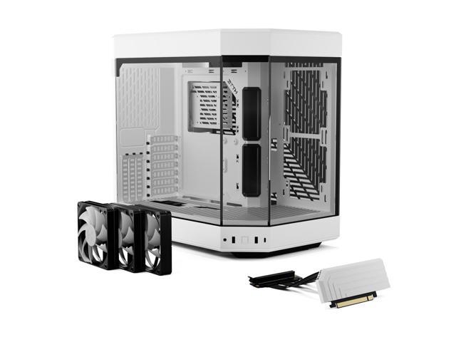 HYTE Y60 Modern Aesthetic Dual Chamber Panoramic Tempered Glass Mid-Tower  ATX Computer Gaming Case with PCIe 4.0 Riser Cable Included, Snow White