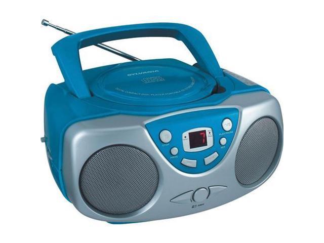 Sylvania Srcd243m Blue Portable Cd Radio Boom Box Blue 3216