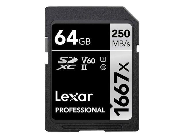 Lexar Professional 1667x 64GB SDXC UHS-II/U3 Memory Card #LSD64GCBNA1667