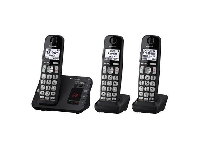 Panasonic KX-TGE433B Cordless Phone with Answering System - 3 Handsets
