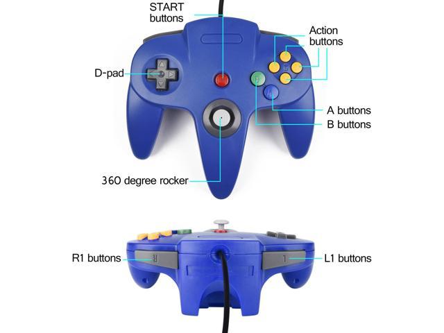 [USB Version] Classic N64 Controller, SAFFUN N64 Wired USB PC Game Pad ...