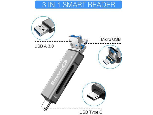 SmartQ C350 Type-C USB and Micro-USB Memory Card Reader - SmartQ