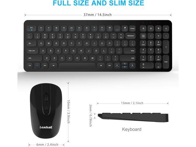 LeadsaiL wireless keyboard and mouse, wireless mouse and keyboard ...