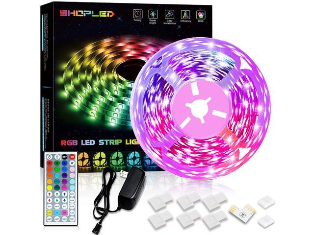 sylvwin LED Strip Lights 16.4FT,RGB Strip Lights with Color Changing,SMD 5050 Dimmable Lighting with Remote Control for Home Kitchen,Bedroom Decoration,Party,TV Backlight 