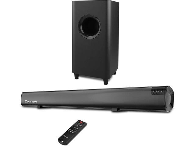 SAKOBS Wireless Bluetooth & Wired 80W TV Speakers with Optical/Aux/RCA Connection 37 Inch Sound Bars with Built-in 6 Speakers & 4 Subwoofers and Enhanced Bass Technology Sound Bar for TV 