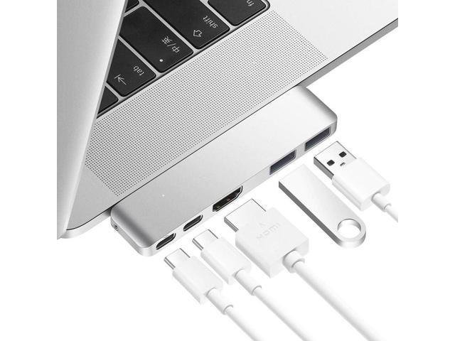 Xiaogan Mini USB C Hub Adapter Dongle for MacBook Air M1 2021-2018 and MacBook Pro M1 2021-2016, MacBook Pro USB Adapter with 4K HDMI, 100W PD, 40Gbps TB3 5K@60Hz, USB-C and 2 USB 3.0 (Silver)