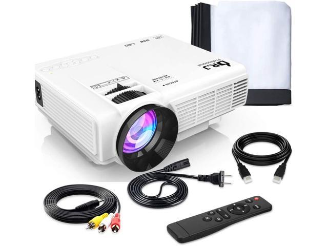 DR. J Professional HI-04 Mini Projector Outdoor Movie Projector with  100Inch Projector Screen, 1080P Supported Compatible with TV Stick, Video  Games, HDMI,USB,TF,VGA,AUX,AV [Latest Upgrade] - Newegg.com
