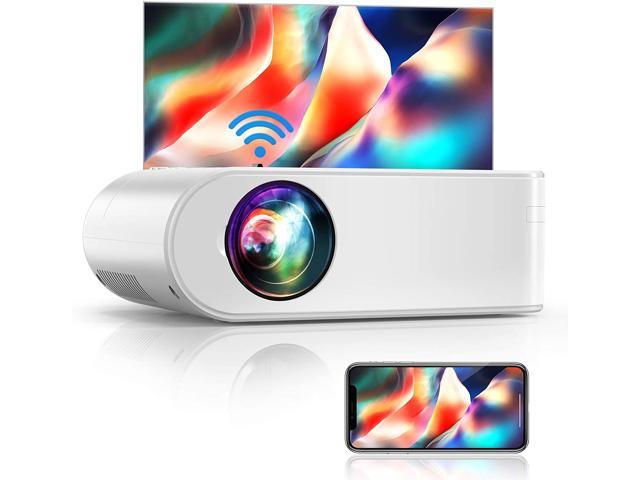 YABER V2 WiFi Mini Projector 6000 Lux [Projector Screen Included] Full HD 1080P and 200" Supported, Portable Wireless Mirroring Projector for iOS/Android/TV Stick/PS4/PC Home & Outdoor