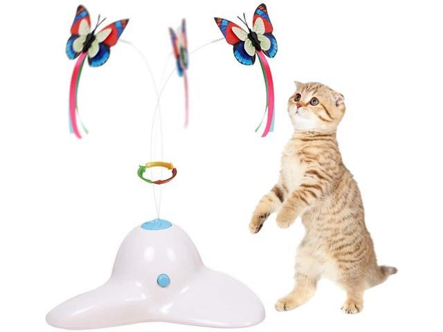 Circle Track with Spinning Moving Balls Mental Exercise Funny Self-Play Toys for Indoor Cats. Flurff Interactive Cat Toy with Roller Automatic Electric Rotating Butterfly Cat Toy 
