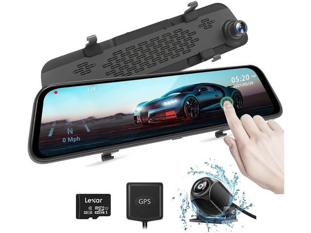 Dash Cam Front and Rear Full Touch Screen 170 Degree Streaming Video Rear View Waterproof Mirror Camera G-Sensor Parking Monitor Backup Camera 10 Mirror Dash Cam 