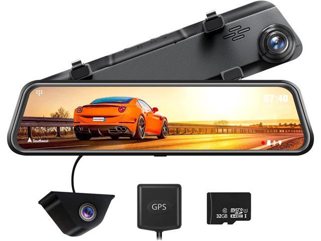 Sony IMX335 Sensor Monitor for Car Loop Recording Streaming 170° Wide Angle Parking Assistance Waterproof Rear View Camera 2.5K Mirror Dash Cam for Cars with 10 IPS Full Touch Screen Night Vision 