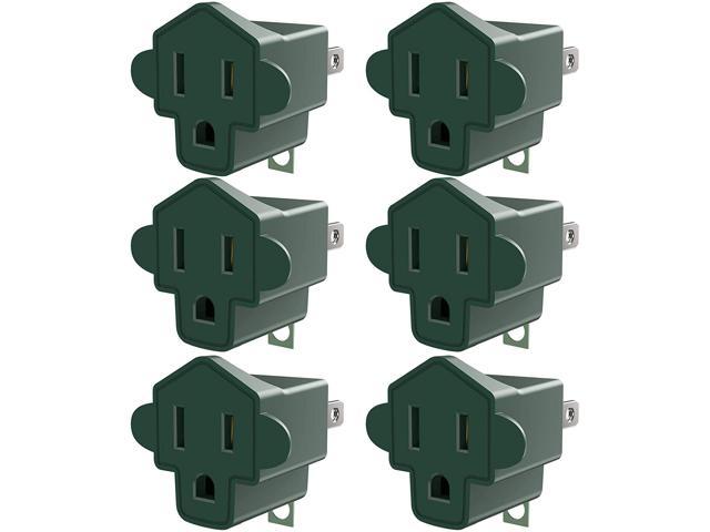 AC Polarized Grounding AC Power Plug Adapter UL Rated Gray 10 Pack 3 to 2 prong 