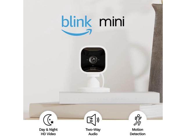 Blink Mini Compact Indoor Plug-in Smart Security Camera, 1080p HD Video ...