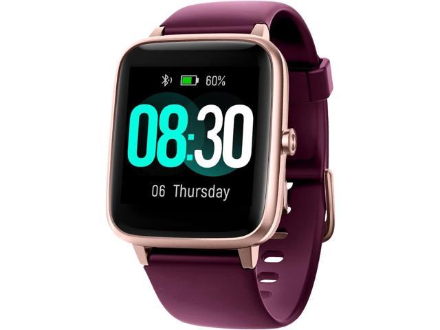 Jeg har en engelskundervisning pisk narre GRV Smart Watch for iOS and Android Phones, Watches for Women IP68  Waterproof Smartwatch Fitness Tracker Watch with Heart Rate/Sleep Monitor  Steps Calories Counter (Dark Purple) - Newegg.com