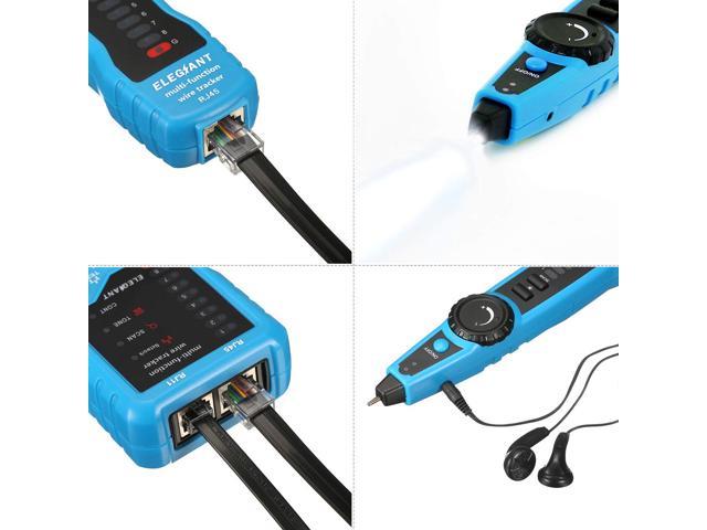 ELEOPTION Underground Cable Wire Locator Tracker Telephone Wire Tracker RJ11 RJ45 Cable Tester Line Finder Multifunction Wire Tracker Toner Ethernet LAN Network Cable Tester,Blue 