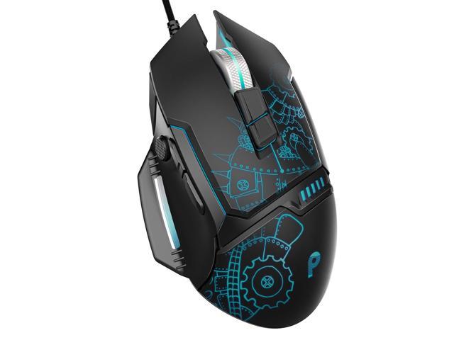 HLL Adjustable Gaming Mouse,3200DPI USB Wired Game Mouse 3D LED Optical 3 Buttons Pro Gamer Computer Mice for Desktop PC Laptop