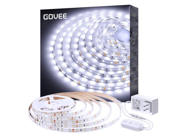 White LED Strip Lights, Govee Upgraded 16.4ft Dimmable Light Strip 6500K Bright White, Strong 3M 300 Flexible Tape Lights for Mirror Under Cabinet Bedroom - Newegg.com