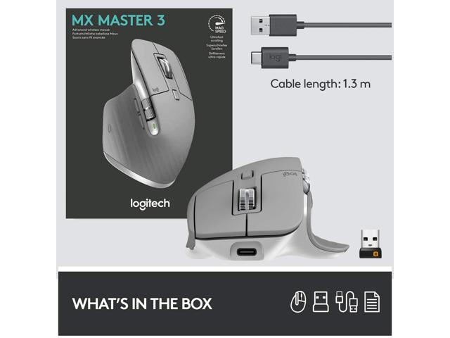 Logitech Master 3 Advanced Wireless Mouse-Mid Grey Mice - Newegg.com