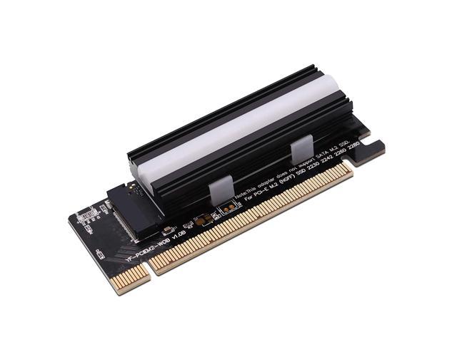 M.2 NVME SSD to PCI Express Adapter with Heat Sink Support PCIe x4 x8 x16 Slot,Support M.2 Key M SSD 2230 2242 2260 2280 EZDIY-FAB NVME PCIe Adapter
