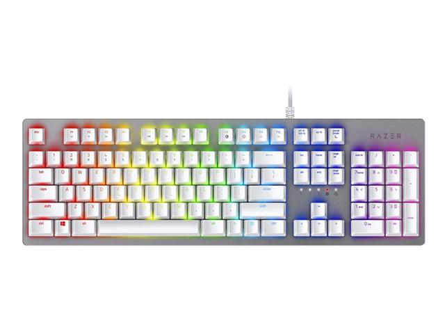 Razer Huntsman Gaming Keyboard Fastest Keyboard Switches Ever Clicky Optical Switches Customizable Chroma Rgb Lighting Programmable Macro Functionality Mercury White Newegg Com