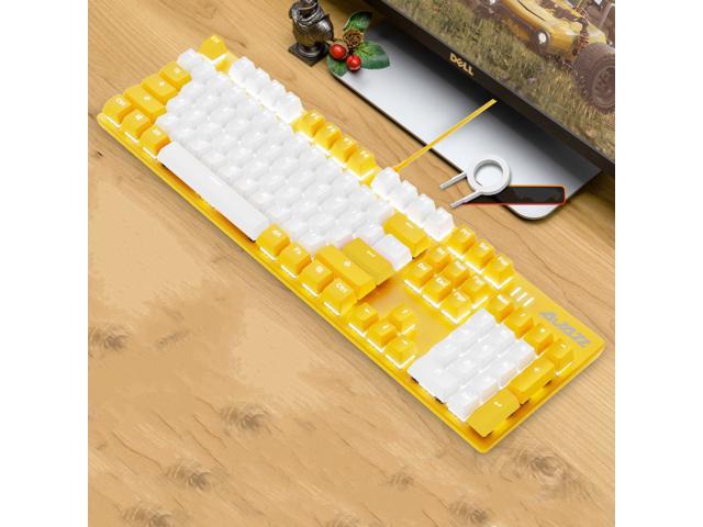 yellow white keycaps