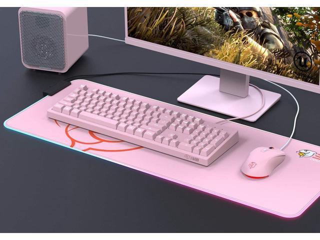 Teclado silencioso Ajazz DKS100, teclado de jogos DOUYU branco  retroiluminado com membrana de sensação mecânica, 104 teclas com fio para  escritório de jogos e digitação, Preto