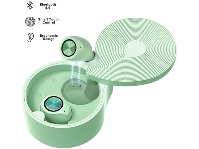 CORN Wireless Earbuds, Bluetooth 5.0 Touch Control Sport Waterproof Headphones, Noise Canceling Stereo Earphones with Charging Case, Headsets Compatible with iPhone Android (Green)